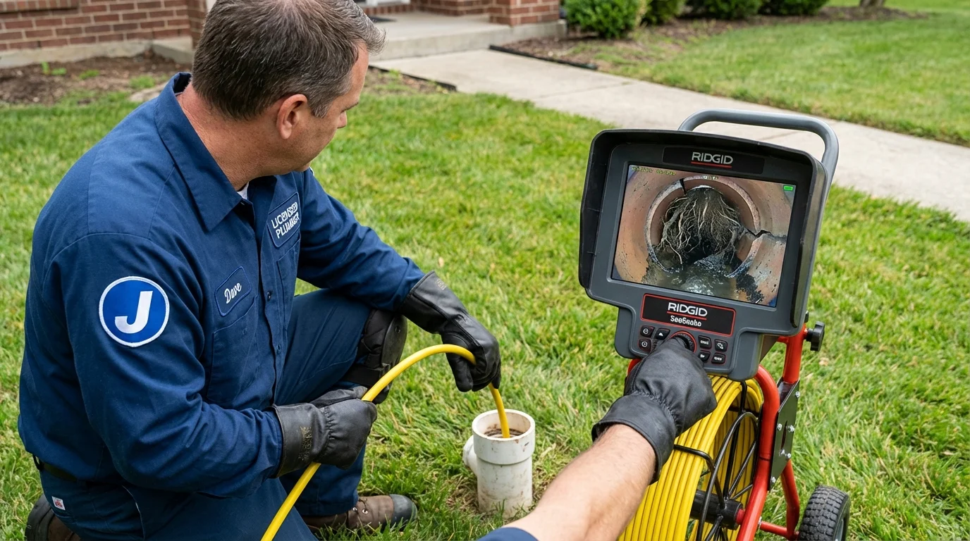 Sewer camera inspection being performed by Johns Plumbing LLC in Taylor